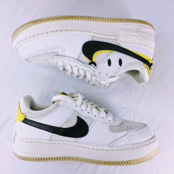 Nike Air Force 1 Shadow Womens Go The Extra Smile Sneaker White Leather Sz 9 - Picture 5 of 9